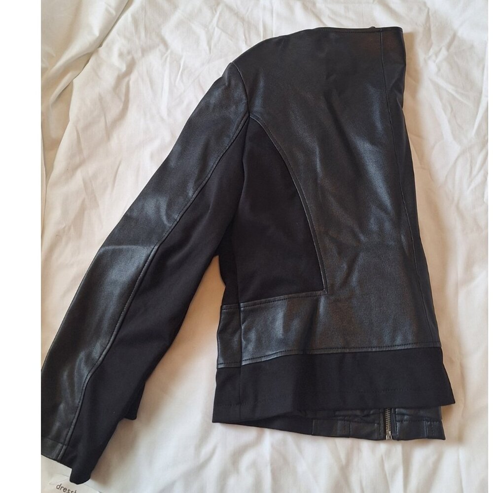 Women’s Black Faux Leather Jacket, XL - Dress Barn NWT - Picture 6 of 8
